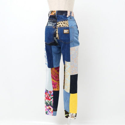 Dolce & Gabbana Denim Pants 40 Patchwork Tapered — view 2