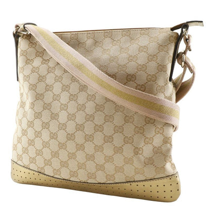 Gucci 145857 GG Canvas Beige Women Shoulder Bag