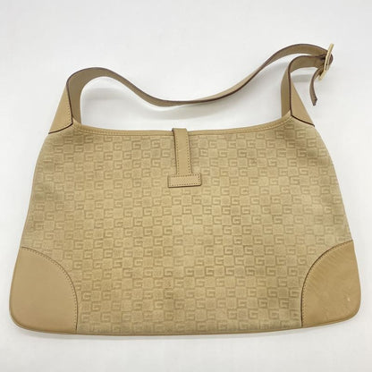 Gucci 001 4057 Shoulder Bag GG Suede Beige One Shoulder Women Men Fashion
