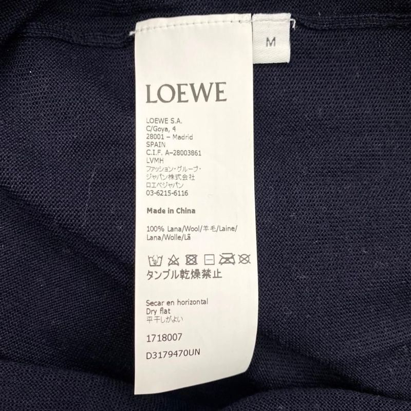 Loewe Sweater Wool Knit D3179470un Size M Navy Loewe