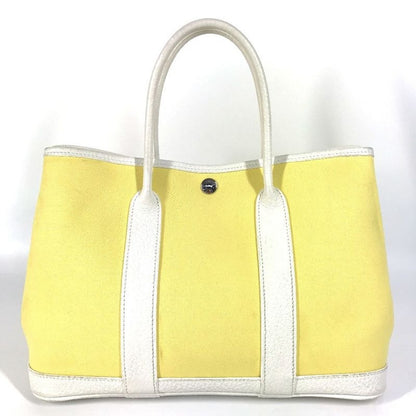 Hermes Handbag Garden Party TPM Toile Ash Yellow