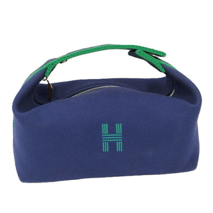 Hermes Brid-a-brac PM Handbag Pouch Canvas Marine Navy