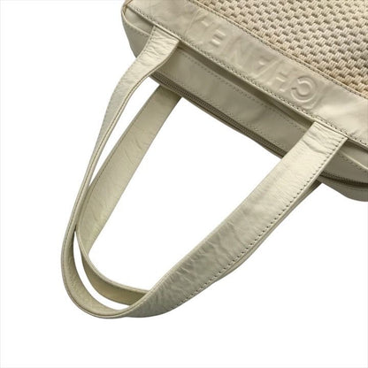 Chanel Lambskin Leather Knit Hand Ivory Shoulder Bag