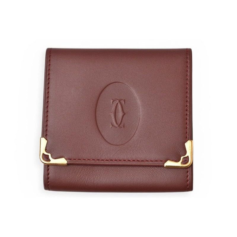 Cartier Coin Case Square Purse Must de Cartier Bordeaux