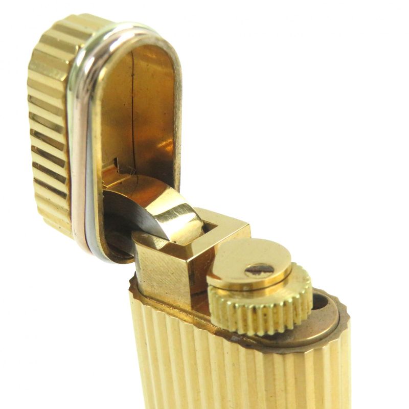 Cartier New Shape Short Trinity Oval Stripe Gas Lighter Smoking