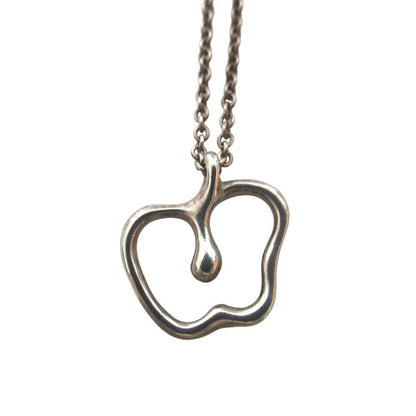 Tiffany & Co Elsa Peretti Open Apple Necklace Pendant Silver