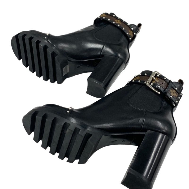 Louis Vuitton Star Trail Short Boots Ankle Boots Side Gore Studded Belt