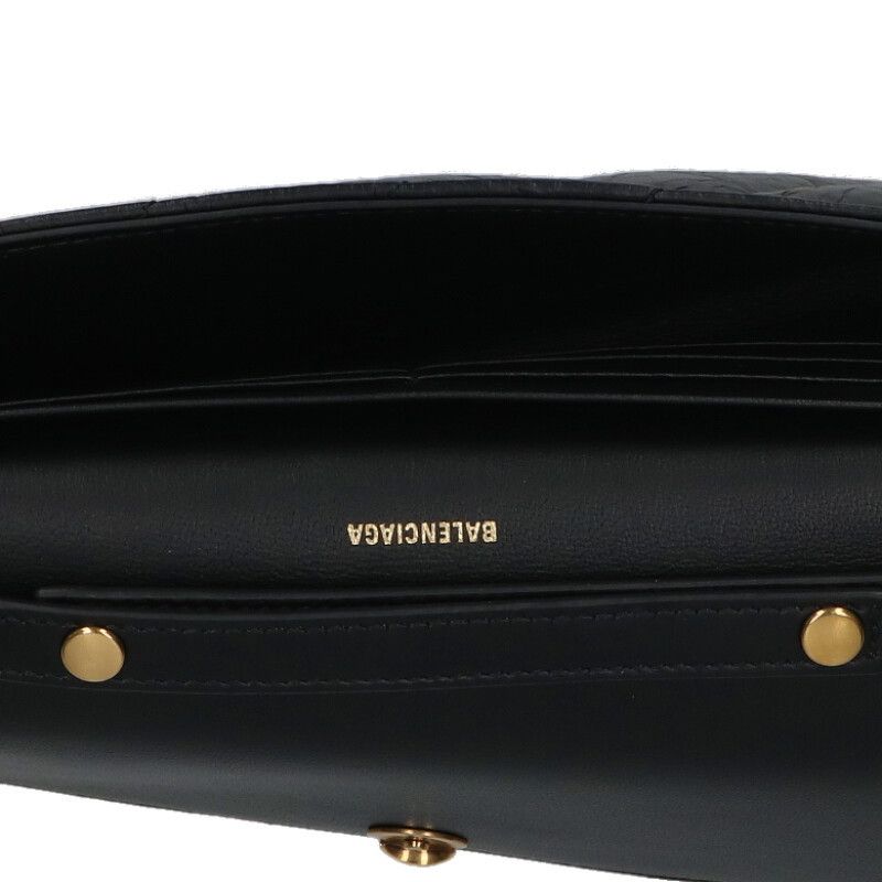 Balenciaga 781723 Crush Logo Leather Chain Wallet Shoulder Bag Women