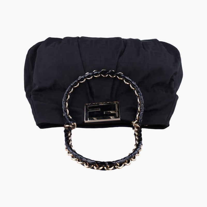 Fendi Mia Black PVC Coated Canvas 8br616 2415-8br616-dmp-109