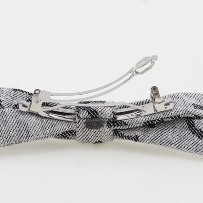 Chanel Coco Mark Ribbon Cotton Gray 22S Ladies Barrette