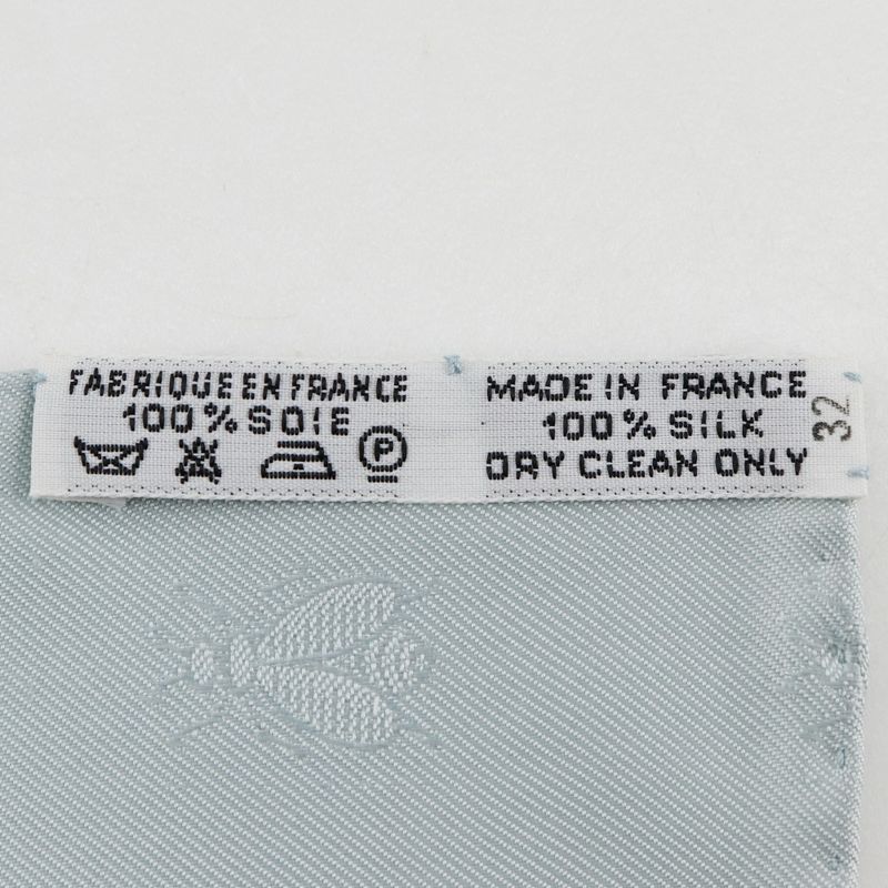 Hermes Carre 90 Napoleon Bee Silk Light Blue Women's Scarf