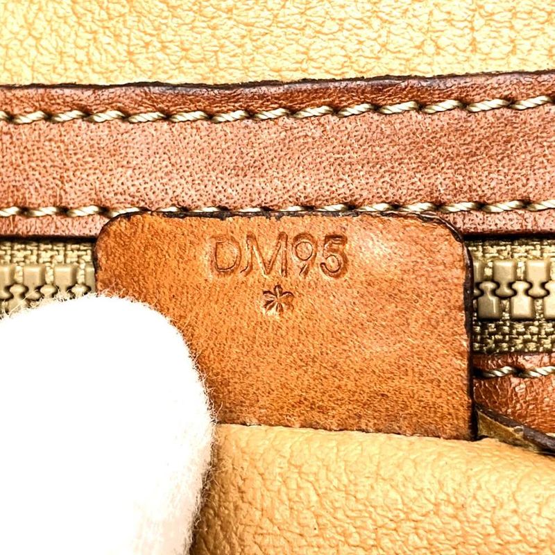 Celine DM95 Shoulder Bag Drawstring Shape Macadam PVC Leather Brown Women