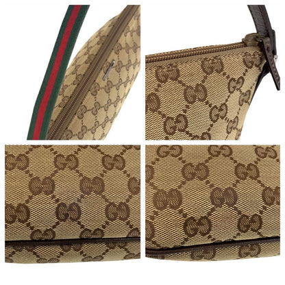 Gucci Sherry Line Beige Silver Hardware GG Canvas 141809 Handbag Accessory