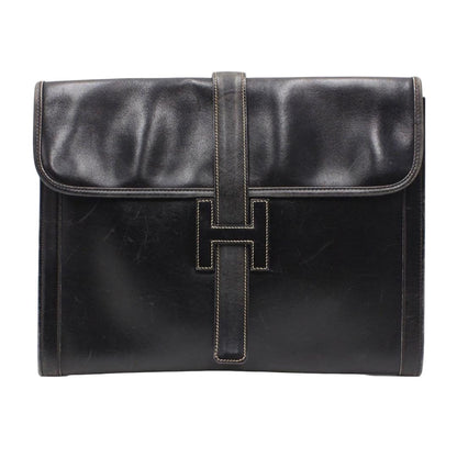 Hermes Gigier GM Box Calf Clutch