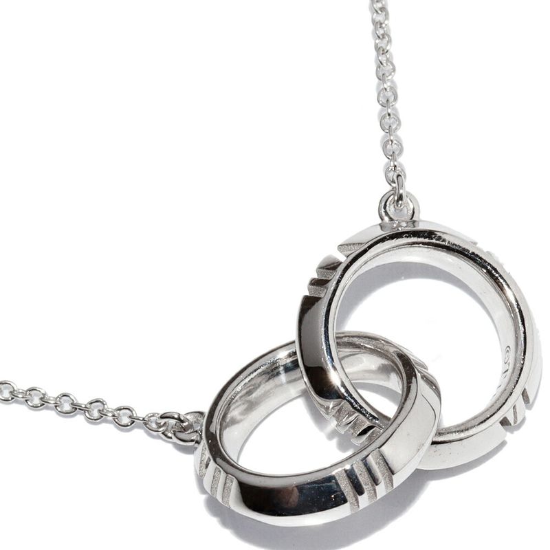 Tiffany & Co Pendant Necklace 18K White Gold Atlas X Closed Interlocking