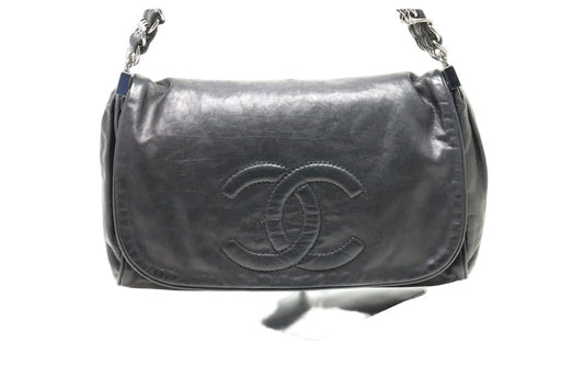 Chanel Jumbo CC Logo Leather Shoulder Bag