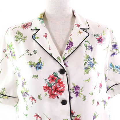 Christian DIOR 23AW 241v29a6845 100% Silk Floral Pattern Logo Button Short