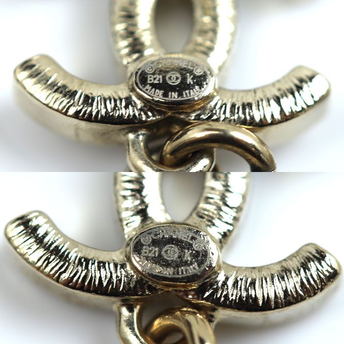 Chanel Metal Coco Mark Black Stone Earrings Ladies Pre-owned