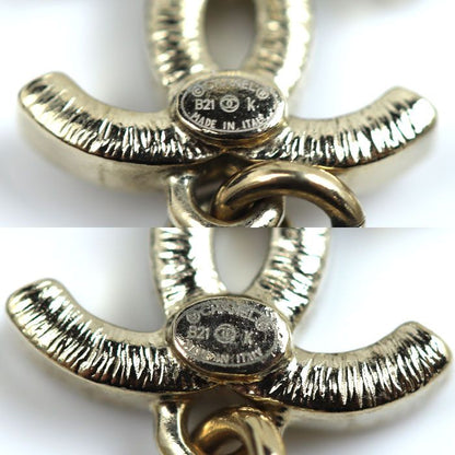 Chanel Metal Coco Mark Black Stone Earrings Ladies Pre-owned