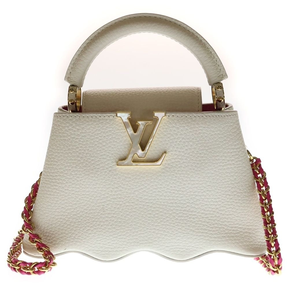 Louis Vuitton Capucines Mini Shoulder Bag White Pink