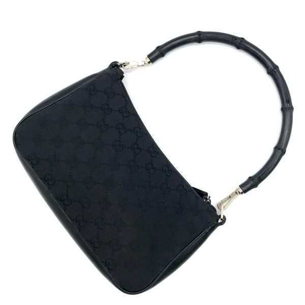 Gucci Bamboo GG Canvas Hand Bag Black