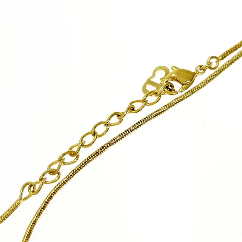 Christian Dior GP D Logo Necklace Women's Gold 408102 Necklace