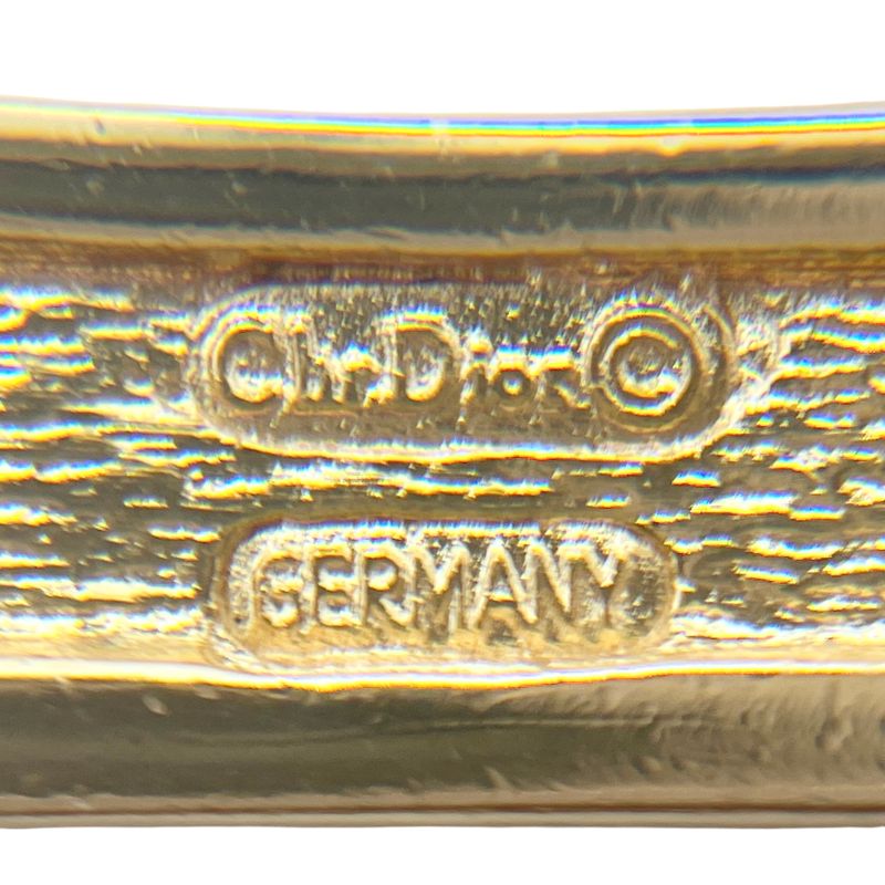 Christian DIOR Bracelet ID Plate CD Logo Gold Plated Gold