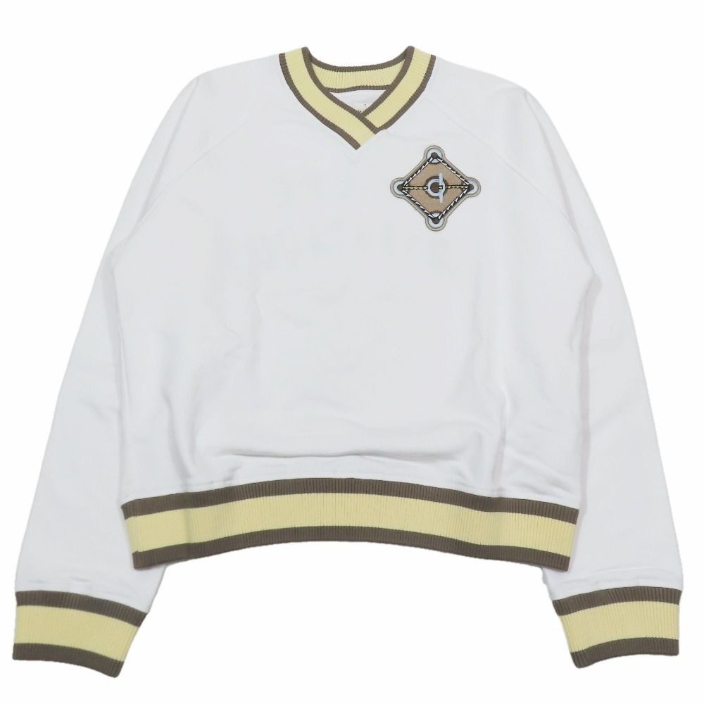 Hermes Figure Artistic Sweatshirt Trainers V-neck Patch Embroidery 42 White