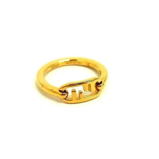 Fendi Ring O-rock Gold Metal FF Logo