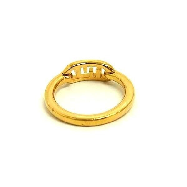 Fendi Ring O-rock Gold Metal FF Logo — view 2