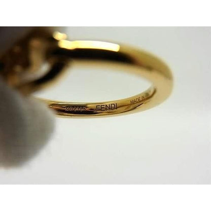 Fendi Ring O-rock Gold Metal FF Logo — view 5