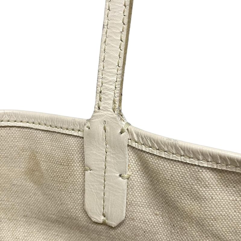 Goyard Tote Bag Saint Louis PM White Leather