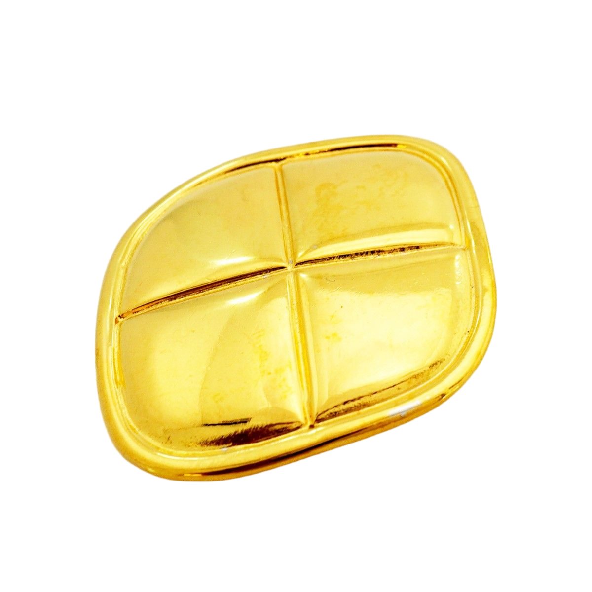 Chanel Brooch Vintage Quilted Diamond Gold Plated — view 2