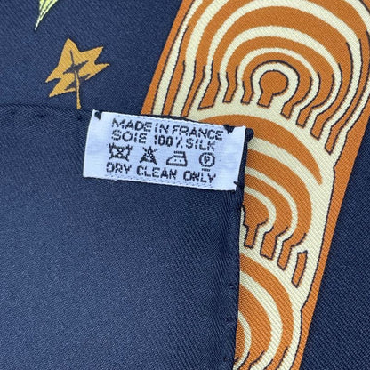 Hermes Carre 90 Les Legendes De L'arbre Wooden Legend Scarf Black