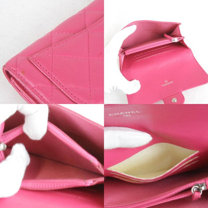 Chanel Timeless Classic Card/boxed Bifold Wallet Pink Leather