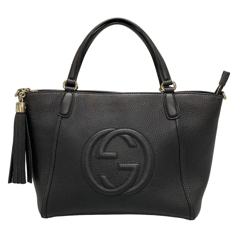 Gucci Handbag Soho 369176 Black Leather