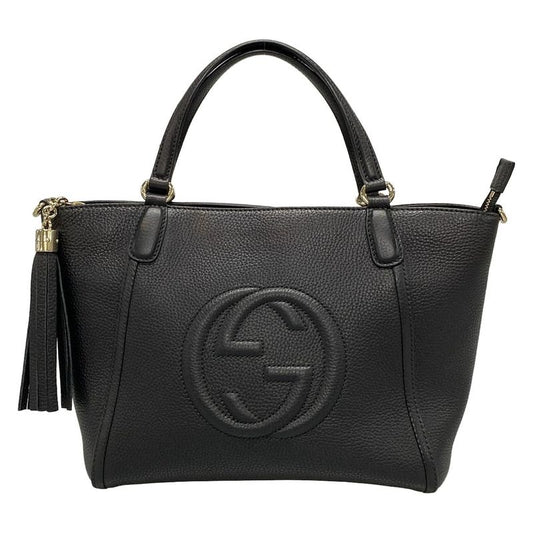 Gucci Handbag Soho 369176 Black Leather