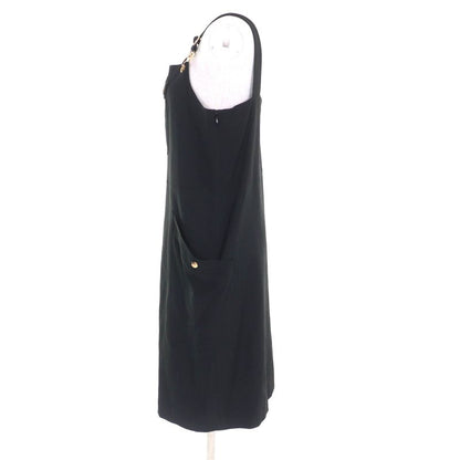 Celine 2r68g865c Triomphe Viscose Sable Workwear Dress Black 40 Women