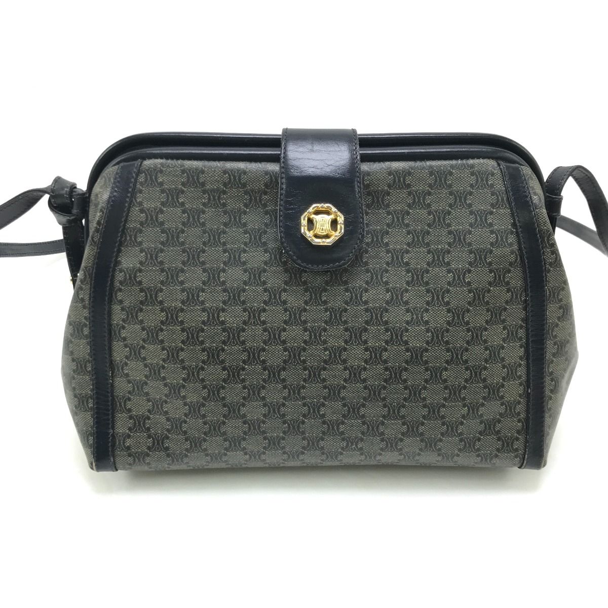 Celine Shoulder Bag Macadam Pattern Navy
