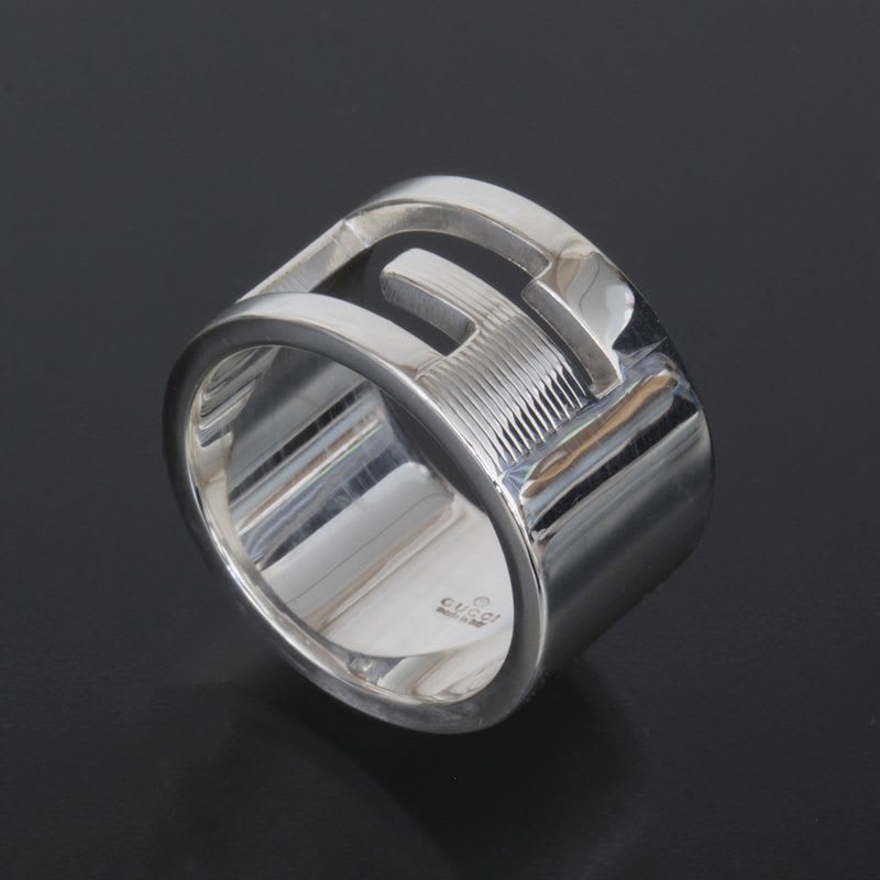 Gucci G Logo Wide Ring No 11 AG 925 Silver E1634