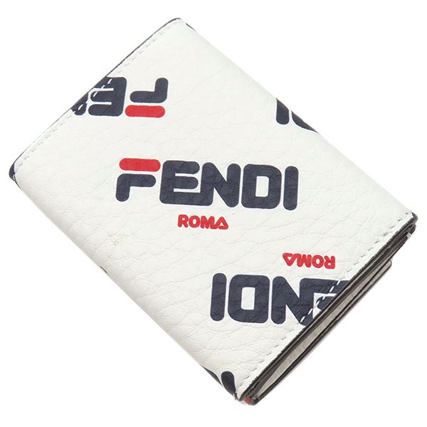 Fendi Trifold Wallet Fendi Roma Compact Wallet Leather White Gold Hardware Mini