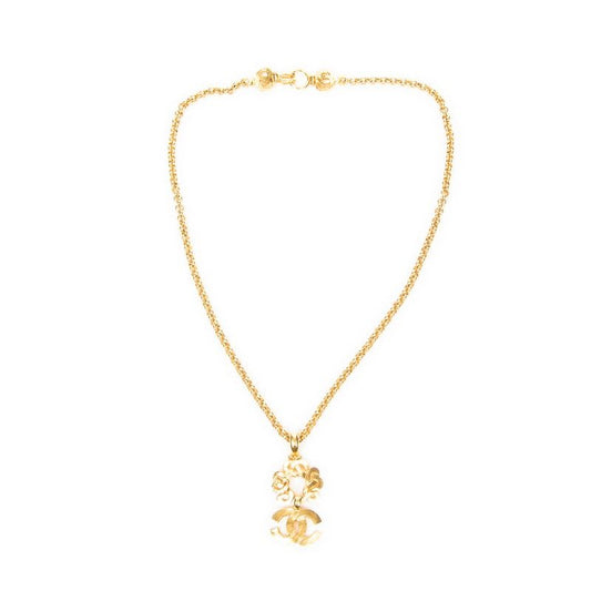 Chanelcoco Mark Pendant Chain Necklace Gold Plated