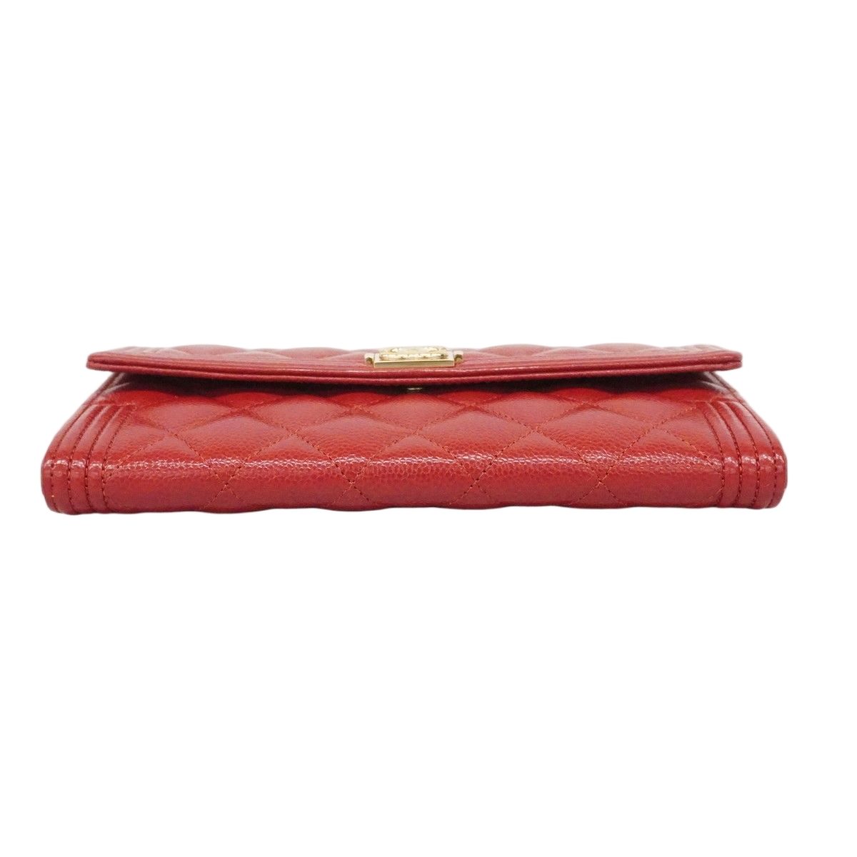 Chanel Wallet Caviar Leather Red Gold — view 2