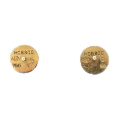 Louis Vuitton 18k Earrings Pous D'oreille Crew Round Logo Button Brown