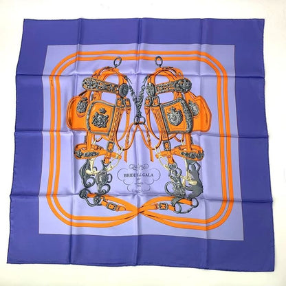 Hermes Carre 90 Silk Scarf Brides de Gala and Galas Blue