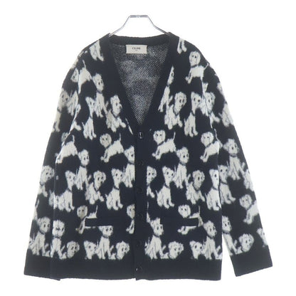 Celine Amy Dorian Jacquard All Over Pattern Cardigan Black