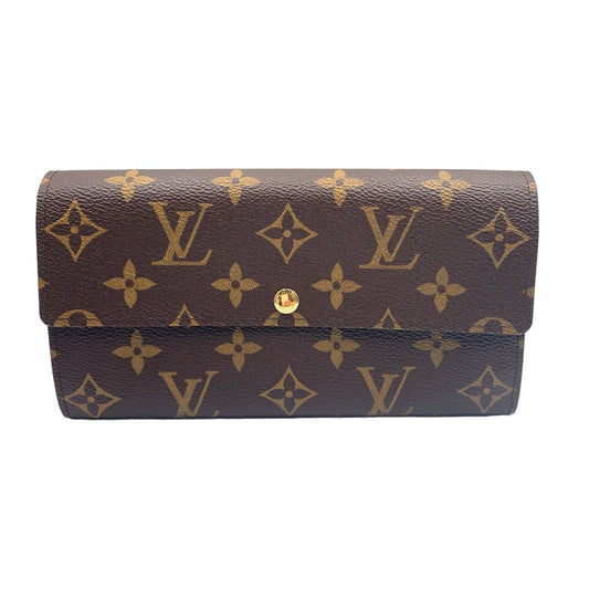 Louis Vuitton Pochette Porte-Monnaie Cles Monogram Brown Bifold Wallet Gold