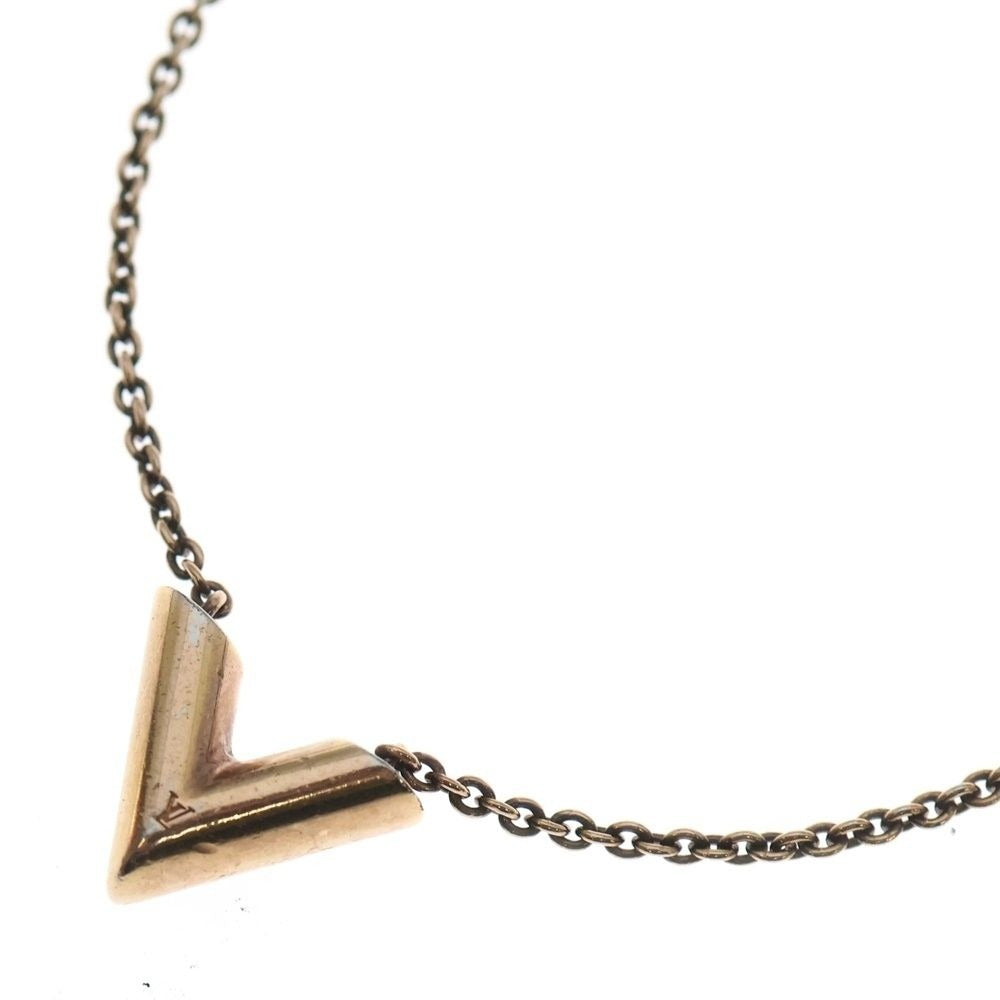 Louis Vuitton Essential Necklace Pendant Chain Pink Gold