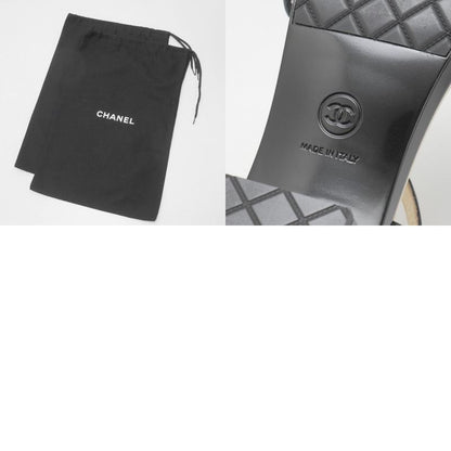 Chanel Sandals Size 35 Camellia CC Logo Coco Mark Patent Enamel Leather Ankle