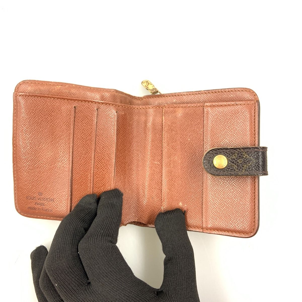 Louis Vuitton Monogram Compact Zip Bifold Short Wallet M61667 Brown